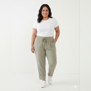 Soho Olive Drawstring Waist Joggers